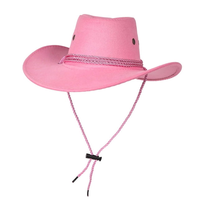 Sombreros de Sol para las Mujeres Unisex Color Sólido Vintage Estilo Occidental Protector Solar Respirable Ajustable Cuerda Vaquero Sombreros para las Mujeres