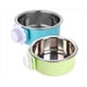 thumbnail image 1 of Cuenco para perro, jaula colgante de acero inoxidable extraíble para mascotas, comedero para comida y agua, taza para gato, cachorro, pájaros, ratas, cobayas, 1 of 6