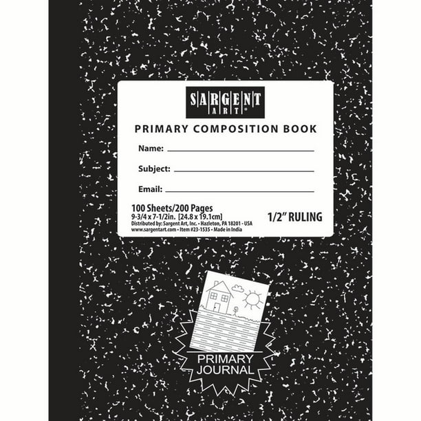 100 SHEETS HARD COVER PRIMARY RULED COMPOSITION NOTEBOOK