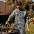 thumbnail image 4 of Black and Tan Leopard Print Apron-Garden Aprons for Women with Pockets-Cotton Linen Waterproof Kitchen Cooking Gardening Aprons Adjustable for Kitchen,Cooking,BBQ and Salon 33x27 Inch, 4 of 7