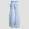 thumbnail image 7 of UAYOTSE Girls Wide Leg Washed Denim Jeans Elastic Back Waist All Over Fruit Embroidery Loose Baggy Trousers,Sizes 7-8 Years, 7 of 7