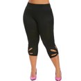 thumbnail image 5 of Vitmona Women's Stretch Plus Size Skinny Cropped Mid Waist Leggings, 5 of 5