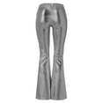 thumbnail image 5 of Youmylove Women Pants Trousers Shiny Metallic Flared Pants High Waist Stretchy Bell Bottom Wide Leg Pants Trousers Trend Stylish Comfy Lounge Clothes, 5 of 5