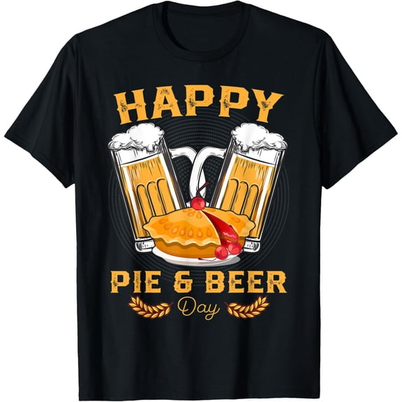 Happy Pie And Beer Day Tee Beer Drinker Funny Utah Pioneers T-Shirt