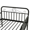 thumbnail image 3 of Canddidliike Extendable Metal Daybed to Twin Size Bed with Guardrails and Armrests, Trundle Bed Frame for Bedroom, Black, 3 of 11