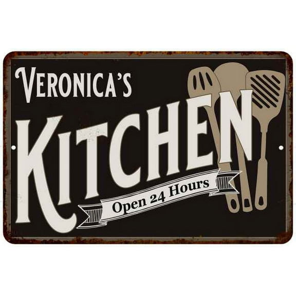 Veronica's Kitchen Sign Metal Wall Decor Gift 8x12 108120019161
