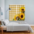 thumbnail image 5 of Curtains 63 Inch Length 2 Panels, Spring Sunflowers Grommets Window Treatment Curtain, Yellow White Plaid Farmhouse Rustic Thermal Curtains Drapes for Living Room/Bathroom, 5 of 9