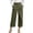 Army Green, variant on VBVC Women's Wrap Front Capri Pants,High Waist Wide Leg Cropped Trousers For Women,Ladies Elegant Office Workwear Culottes with Pockets,Army Green,S-2XL