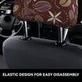 thumbnail image 4 of Kdxio Coffee and Flowers Pattern Print 2 Piece Car Head Rest Covers Set Auto Front/Rear Seats Headrest Cover Universal Fit Most Cars,Sedan, SUV, 4 of 9
