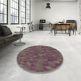 thumbnail image 3 of Ahgly Company Indoor Round Patterned Dark Almond Brown Area Rugs, 3' Round, 3 of 6