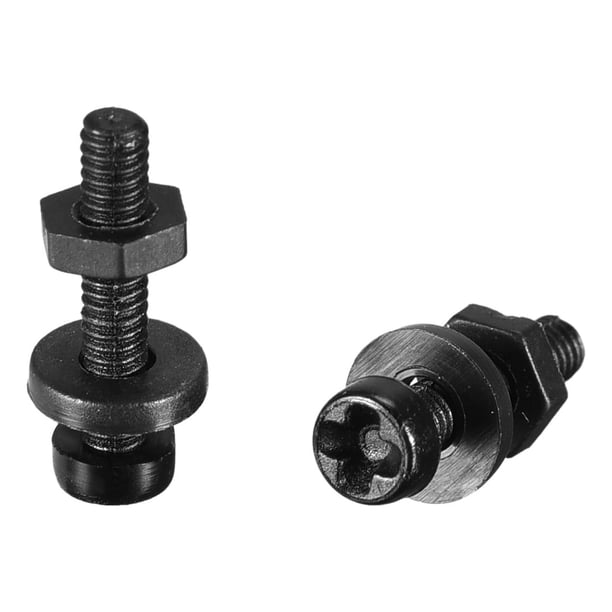 Kit de surtido de tornillos, tuercas y arandelas de nylon Uxcell, tornillos de cabeza redonda, tuercas de tornillo de máquina, arandelas planas negras M2x10mm