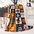 thumbnail image 2 of Halloween Icons Collage Pattern Blanket,Comfortable Soft Flannel Throw Blanket,All Season,Warm Lightweight Blankets for Sofa Bed Couch Living Room Chair,50"x60", 2 of 4
