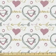 thumbnail image 1 of Arrow Fabric by the Yard, Hand Drawn Illustration of Dried Rose Hearts with Wings and Zigzags, Decorative Upholstery Fabric for Chairs & Home Accents, 1 Yard, Dried Rose Dark Mustard by Ambesonne, 1 of 4