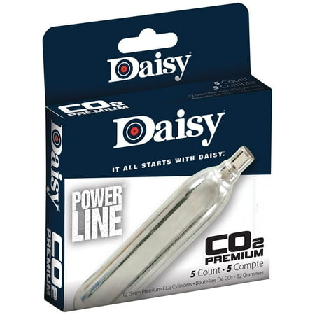 Daisy Unisex Powerline Premium CO2, Silver, 5 Count