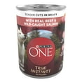thumbnail image 3 of (3 pack) Purina ONE True Instinct Wet Dog Food, High Protein Soft Beef & Salmon, 13 oz Can, 3 of 11
