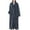 Gray, variant on Women Flannels Robe Fleece Bathrobe Full-Length Pajama Thicken Loungewear Zip Down Homewear V Neck Night Gowns Long Sleeve PJs Oversized Nightdress Fall Winter Housecoat