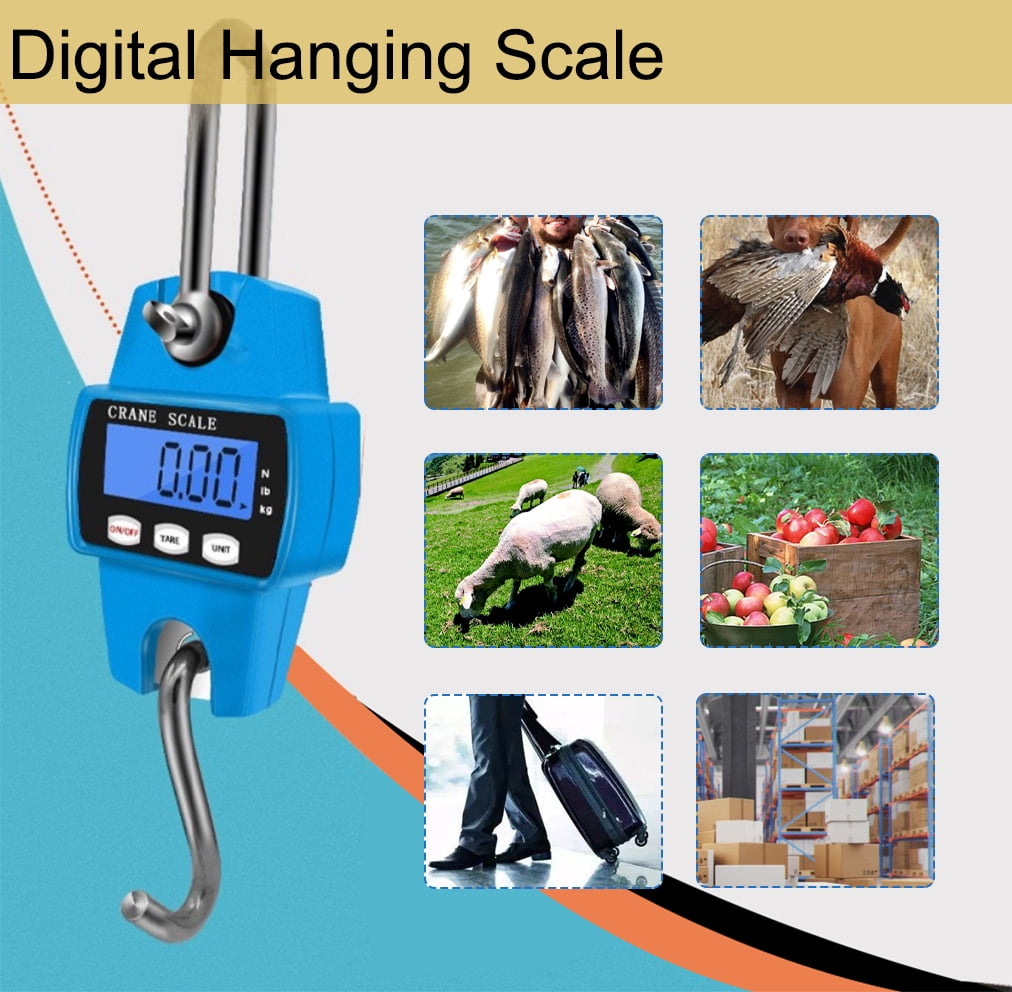iMeshbean 660lb Digital Hanging Scale Portable Crane Scale Digital Animal Weight Big Game Scale for Farms Hunting Fishing Travelling Outdoor