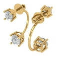 thumbnail image 2 of 3 ct Screw-Back Stud Earrings for Women | 6.5mm Round Cut Moissanite | 14K Yellow Gold, 2 of 5