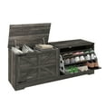 thumbnail image 2 of Craftian 55" Farmhouse Shoe Storage Bench – Tilt-Out 3-Drawer Cabinet with Flip-Top Seat, Entryway Mudroom Organizer, Holds 9-12 Pairs, 220 lb Weight Capacity, Dark Rustic, 2 of 9