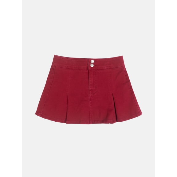 Wonder Nation Girls Mini Denim Pleated Skirt, Sizes 4-18