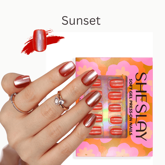 SheSlay Press-On Nails, Sunset, 30 Pieces