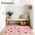 thumbnail image 3 of ODIKA 4'x6' Machine Washable Non-Slip Area Rug, Sweet Swirl Doormat Featuring Playful Gingerbread Figures and Snowflake Accents High Traffic Rug, Pink, 651354, 3 of 7
