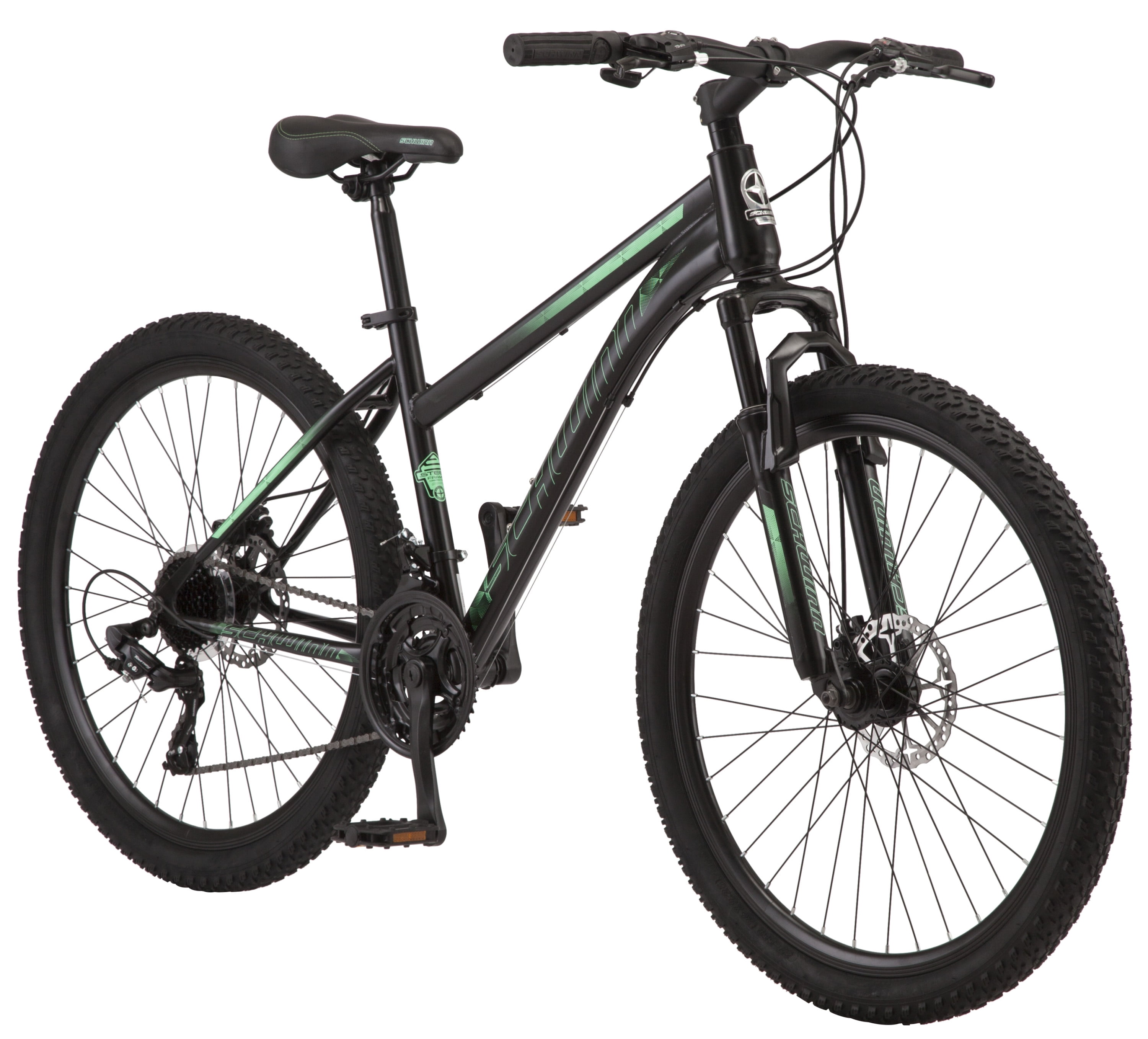 Black/Blue Mens Mountain Bike 26 Alloy Rim Wheels W/ Tool-Free Adjustable Seat 