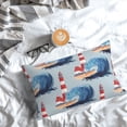 thumbnail image 5 of Pofeuu Beacon In The Huge Waves Of The Surf Print Polyester Microfiber Plush Pillowcases, Super Soft and Cozy Pillow Case Covers with Envelop Closure（Pillow core not included）-16"x24", 5 of 6