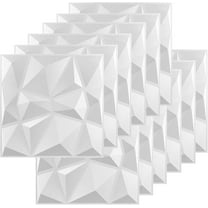 FLOLEOPA 30-Pack 3D Wall Panels 11.8"x11.8" White, Modern Diamond Textured Accent Wall Paneling for Gaming Living Room TV Wall Background