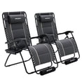 thumbnail image 4 of Amopatio Zero Gravity Chair with Adjustable Headrest and Cup Holder - Set of 2, Gray, 4 of 6