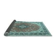 thumbnail image 2 of Ahgly Company Indoor Round Medallion Light Blue Traditional Area Rugs, 3' Round, 2 of 4