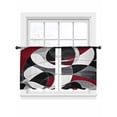 thumbnail image 2 of Red Black Twist Art Sheer Curtains 45 Inches Long 2 Panels Classic Match Light Filtering Semi Sheer Window Curtains Drapes for Bedroom Living Room 52"x45", 2 of 7