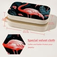 thumbnail image 5 of Flamingo Velvet Travel Organizer with Removable Compartment - Portable Jewelry Necklace Organizer Box - Gift, 5 of 7