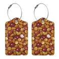 thumbnail image 3 of Hirioo Almond Nuts Print Leather Luggage Tag with Stainless Steel Loop ,Privacy Flap and Address Card for Travel Bag Suitcase-4 PCS, 3 of 5