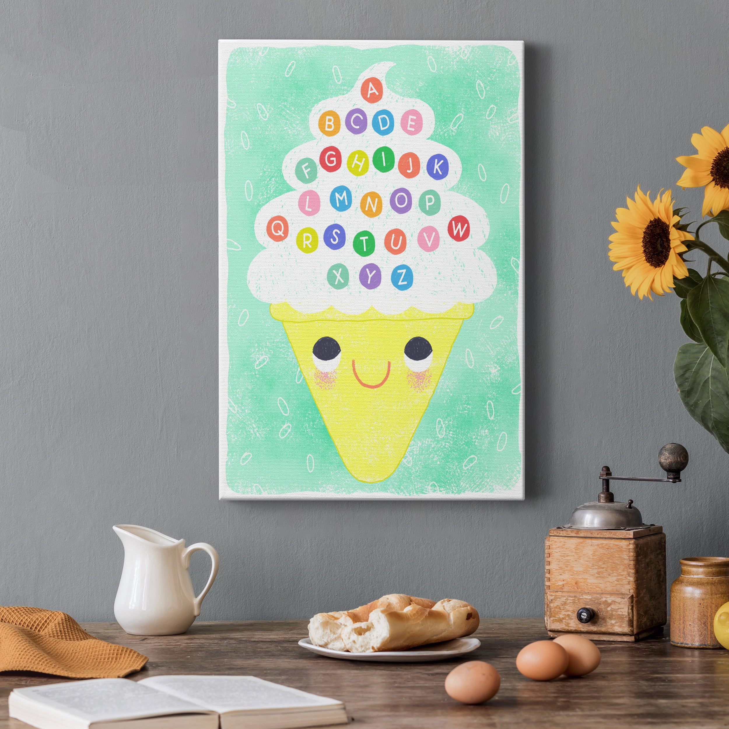 Ice Cream Alphabet Premium Gallery Wrapped Canvas - Ready to Hang - 40 x 60