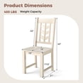 thumbnail image 3 of Costway Dining Chair Set of 4 with Rubber Wood Frame & Leaf-shape High Back for Kitchen White, 3 of 9