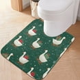 thumbnail image 3 of U-Shaped Toilet Mat Plush Bathroom Rug Mat Non Slip Bathroom Mats White Goose Carrying Christmas Gift, 3 of 5