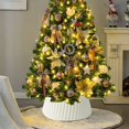 thumbnail image 1 of Festive Holiday Tree Skirt Featuring Elegant Snowflake Designs And Realistic Trim For Seasonal Home, 1 of 4