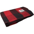 thumbnail image 2 of M MCGUIRE GEAR Warm Wool Bunkhouse Plaid Blanket for Camping, Home, Survival, or First-Aid, 64" x 90" (Red/Black), 2 of 12
