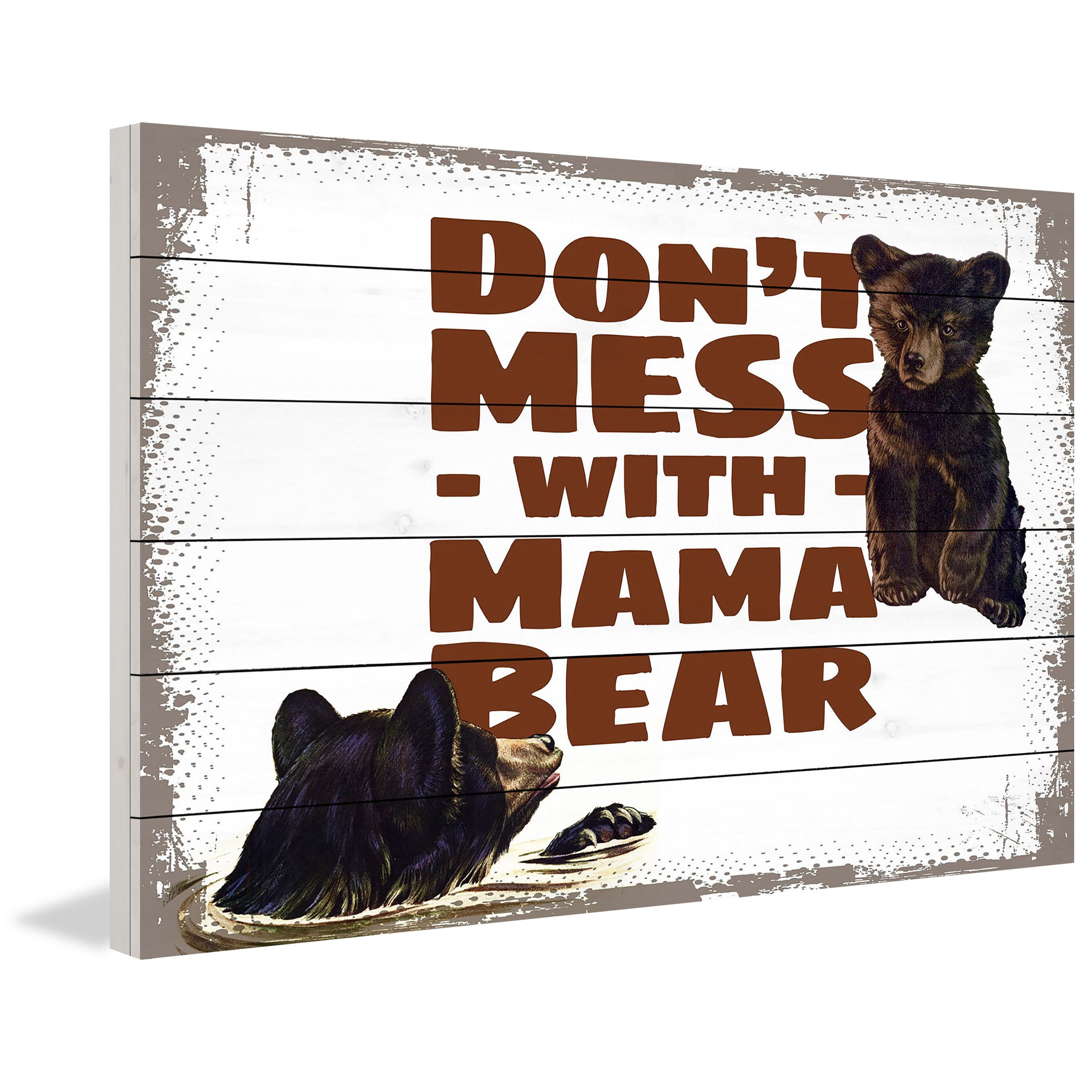 Marmont Hill "Mama Bear" Painting Print on White Wood