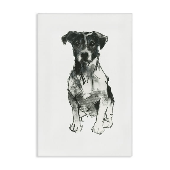 Stupell Industries Minimal Dog Drawing Animals & Insects Drawing Gallery Wrapped Canvas Art Print Wall Art, 16 x 24