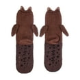 thumbnail image 5 of MeMoi Women's Owl Embellished Plush Crew Socks - Womens - Female, One Size, Dark Brown, 5 of 5