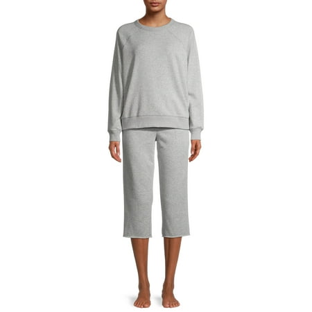 

Secret Treasures Long Sleeve Crew Neck Recycled Polyester Cotton Rayon Pajamas (Women s or Women s Plus) 2 Piece Set