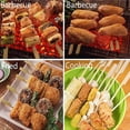 thumbnail image 4 of Paquete de 100 brochetas de bambú para barbacoa, brochetas de madera, brochetas para picar, brochetas de madera para kebab, palitos para fiestas de kebab a la parrilla, brochetas para barbacoas, Co, 4 of 5