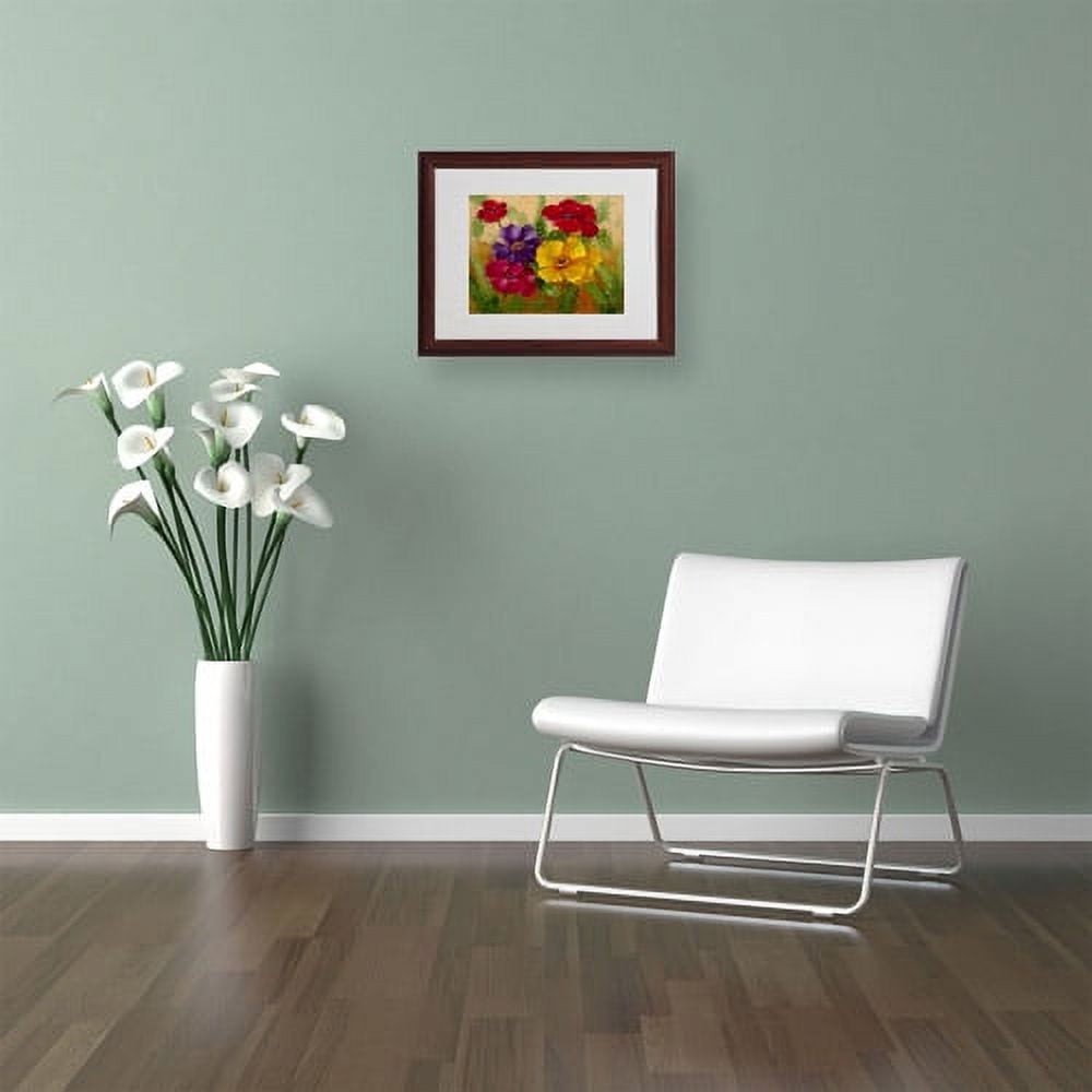 Trademark Fine Art "Flowers" Canvas Art by Rio, Wood Frame