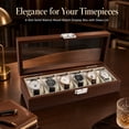 thumbnail image 3 of Wooden Watch Organizer Box, 6‑Slot Watch & Jewelry Storage Case with Glass Lid and Soft Pillows,Gift Idea, 3 of 8