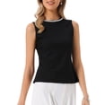 thumbnail image 4 of INSPIRE CHIC Women's Summer Sleeveless Top Casual Work Office Beaded Tank Blouses Tops S Black, 4 of 5