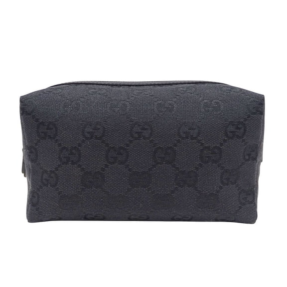 Pre-Owned Gucci GUCCI Handbag Pouch Women's Brand GG Canvas Black 29595 Makeup Small Item Case