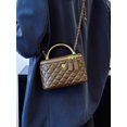 thumbnail image 5 of RUMANLAND Women's Brown Quilted Top Handle Crossbody Bag, 5 of 9