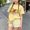 Yellow, variant on LvhaoGJOB Little Kids Girls T-Shirt and Shorts Outfit Set, Beige - large Beige bow graphic, notebook print with pink bow
